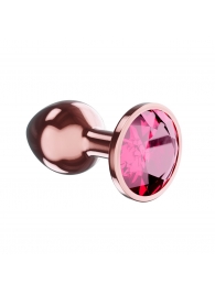 Пробка цвета розового золота с малиновым кристаллом Diamond Ruby Shine L - 8,3 см. - Lola Games - купить с доставкой во Владивостоке