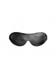 Черная лаковая маска на глаза из эко-кожи - БДСМ Арсенал - купить с доставкой во Владивостоке