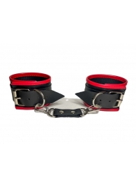 Черно-красные наручники из эко-кожи - БДСМ Арсенал - купить с доставкой во Владивостоке