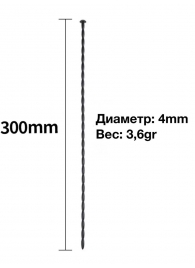 Черный уретральный стимулятор из силикона - 30 см. - Rubber Tech Ltd - купить с доставкой во Владивостоке