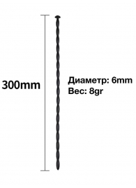 Черный уретральный расширитель - 30 см. - Rubber Tech Ltd - купить с доставкой во Владивостоке