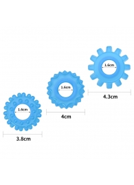 Набор из 3 голубых, светящихся в темноте эрекционных колец Lumino Play - Lovetoy - во Владивостоке купить с доставкой