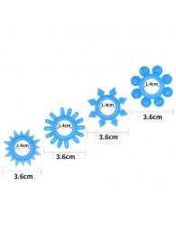 Набор из 4 голубых, светящихся в темноте эрекционных колец Lumino Play - Lovetoy - во Владивостоке купить с доставкой