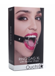 Расширяющий кляп Ring Gag XL с чёрными ремешками - Shots Media BV - купить с доставкой во Владивостоке