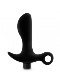 Черный анальный вибратор Silicone Vibrating Prostate Massager 01 - 10,8 см. - Blush Novelties - во Владивостоке купить с доставкой