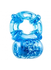 Голубое эрекционное виброкольцо Reusable 5 Function Cock Ring - Blush Novelties - во Владивостоке купить с доставкой