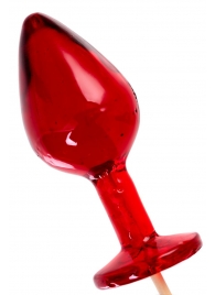 Красный леденец в форме малой анальной пробки со вкусом виски - Sosuчki - купить с доставкой во Владивостоке