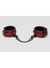 Красно-черные наручники Reversible Faux Leather Wrist Cuffs - Fifty Shades of Grey - купить с доставкой во Владивостоке