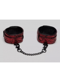 Красно-черные оковы Reversible Faux Leather Ankle Cuffs - Fifty Shades of Grey - купить с доставкой во Владивостоке