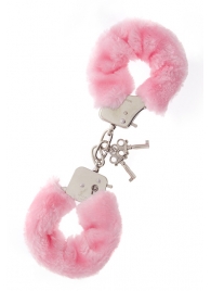 Металлические наручники с розовой меховой опушкой METAL HANDCUFF WITH PLUSH PINK - Dream Toys - купить с доставкой во Владивостоке