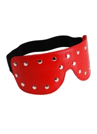 Красная кожаная маска на глаза с клёпками и велюровой подкладкой - Sitabella - купить с доставкой во Владивостоке