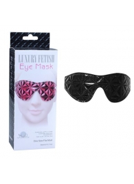 Чёрная кожаная маска на глаза с геометрическим узором - Erokay - купить с доставкой во Владивостоке