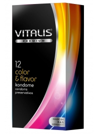 Цветные ароматизированные презервативы VITALIS PREMIUM color   flavor - 12 шт. - Vitalis - купить с доставкой во Владивостоке