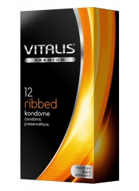 Ребристые презервативы VITALIS PREMIUM ribbed - 12 шт. - Vitalis - купить с доставкой во Владивостоке