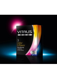 Цветные ароматизированные презервативы VITALIS PREMIUM color   flavor - 3 шт. - Vitalis - купить с доставкой во Владивостоке