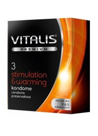 Презервативы VITALIS PREMIUM stimulation   warming с согревающим эффектом - 3 шт. - Vitalis - купить с доставкой во Владивостоке