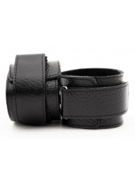 Чёрные кожаные наручники - БДСМ Арсенал - купить с доставкой во Владивостоке