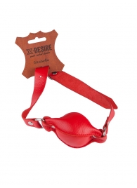 Красный кожаный кляп на регулируемых ремешках - Sitabella - купить с доставкой во Владивостоке