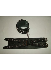 Чёрные кожаные наручники  Крест  без подкладки - Подиум - купить с доставкой во Владивостоке