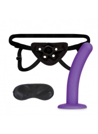 Фиолетовый поясной фаллоимитатор Strap on Harness   5in Dildo Set - 12,25 см. - Lux Fetish - купить с доставкой во Владивостоке