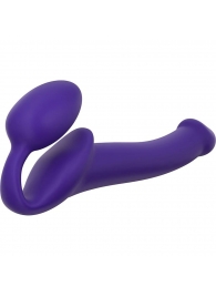 Фиолетовый безремневой страпон Silicone Bendable Strap-On - size S - Strap-on-me - купить с доставкой во Владивостоке