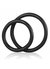 Набор из двух черных силиконовых колец разного диаметра SILICONE COCK RING SET - BlueLine - во Владивостоке купить с доставкой