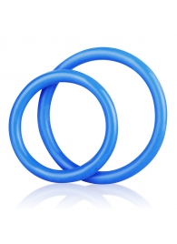 Набор из двух голубых силиконовых колец разного диаметра SILICONE COCK RING SET - BlueLine - во Владивостоке купить с доставкой