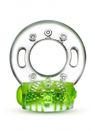 Зеленое эрекционное виброкольцо Arouser Vibrating C-Ring - Blush Novelties - во Владивостоке купить с доставкой