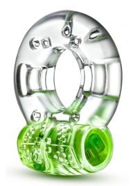 Зеленое эрекционное виброкольцо Arouser Vibrating C-Ring - Blush Novelties - во Владивостоке купить с доставкой
