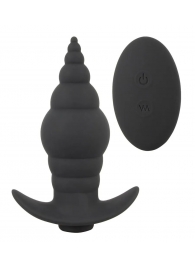 Черная анальная вибропробка RC Butt Plug - 9,6 см. - Orion
