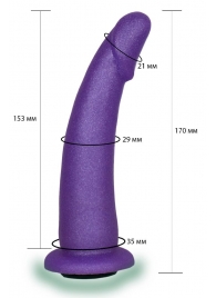 Фиолетовая гладкая изогнутая насадка-плаг - 17 см. - LOVETOY (А-Полимер) - купить с доставкой во Владивостоке