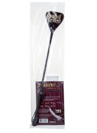 Чёрный стек с совой на кожаном наконечнике - 24 см. - ToyFa - купить с доставкой во Владивостоке