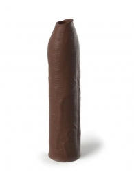 Коричневая насадка-удлинитель Uncut Silicone Penis Enhancer - 17,8 см. - Pipedream - во Владивостоке купить с доставкой