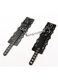 Узорчатые кожаные оковы с регулируемыми ремешками - Crazy Handmade - купить с доставкой во Владивостоке