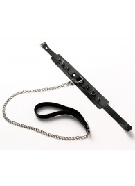 Черный ошейник с шипами и поводком - Crazy Handmade - купить с доставкой во Владивостоке