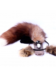 Игровой комплект: серебристая анальная пробка с пушистым хвостом и ободок-ушки - Crazy Handmade - купить с доставкой во Владивостоке