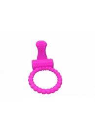 Розовое силиконовое эрекционное кольцо с вибрацией и язычком - 4sexdreaM - во Владивостоке купить с доставкой