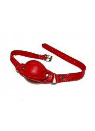 Красный кожаный кляп на ремешках с пряжкой - БДСМ Арсенал - купить с доставкой во Владивостоке