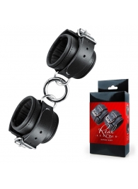 Черные широкие кожаные наручники - Notabu - купить с доставкой во Владивостоке