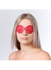 Красная кожаная маска на глаза для эротических игр - Sitabella - купить с доставкой во Владивостоке