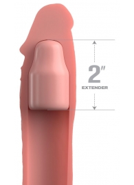 Телесная насадка-удлинитель 2 Inch Silicone X-tension with Strap - 20,3 см. - Pipedream - во Владивостоке купить с доставкой