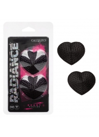Черные пэстисы в форме сердечек Heart Pasties - California Exotic Novelties - купить с доставкой во Владивостоке