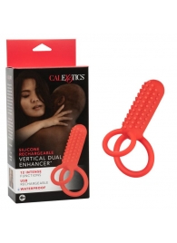 Красное эрекционное кольцо Silicone Rechargeable Vertical Dual Enhancer - California Exotic Novelties - во Владивостоке купить с доставкой