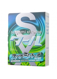 Презервативы Sagami Xtreme Mint с ароматом мяты - 3 шт. - Sagami - купить с доставкой во Владивостоке