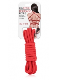 Красная хлопковая веревка для связывания - 3 м. - Lux Fetish - купить с доставкой во Владивостоке