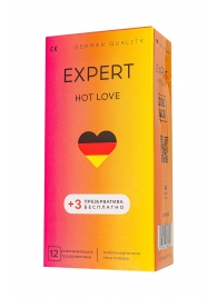 Презервативы EXPERT Hot Love с разогревающим эффектом - 12 шт.(+3 в подарок) - Expert - купить с доставкой во Владивостоке