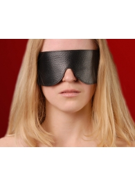 Чёрная широкая кожаная маска на глаза - Sitabella - купить с доставкой во Владивостоке