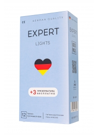 Ультратонкие презервативы EXPERT Lights - 12 шт.(+3 в подарок) - Expert - купить с доставкой во Владивостоке