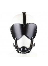 Черная маска-шоры с регулируемыми ремешками и кляпом-шариком - Notabu - купить с доставкой во Владивостоке