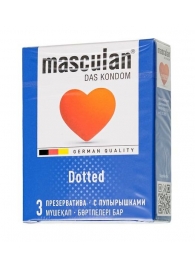 Презервативы с пупырышками Masculan Dotted - 3 шт. - Masculan - купить с доставкой во Владивостоке